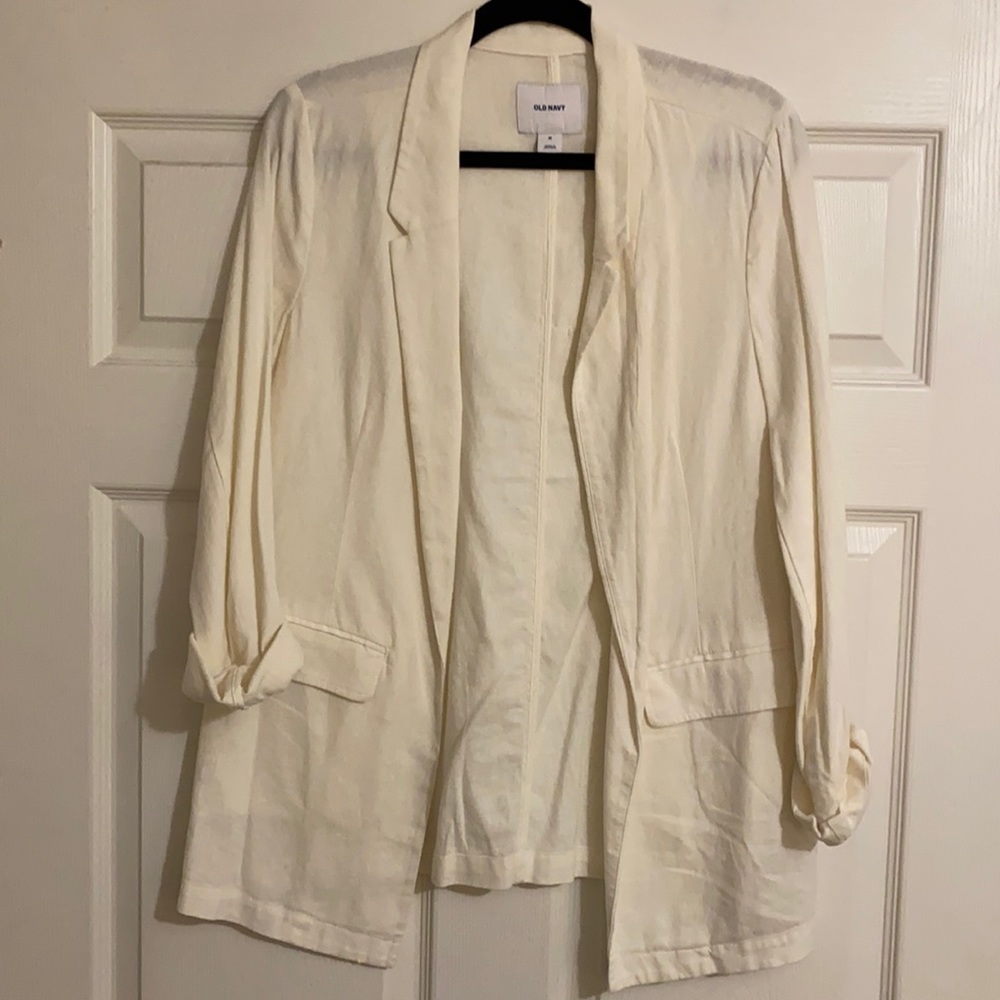 Linen Blazer-White